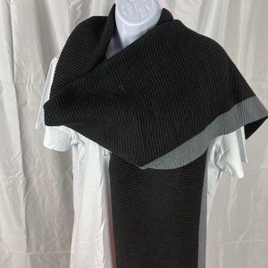 KARL LAGERFELD-PARIS, ‘FROM PARIS LOVE KARL’ BLACK AND GRAY SHAWL